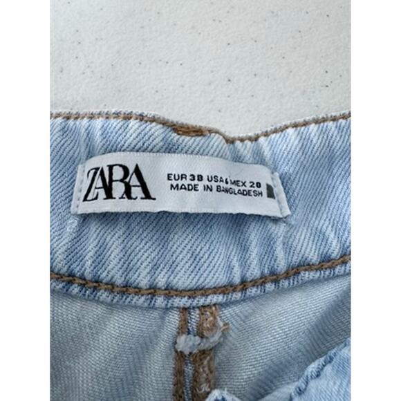 "ZARA" High Rise,Wide Leg,Button Fly Jeans,SZ 6, Short Y2K Retro 90's Hipster - Picture 6 of 12
